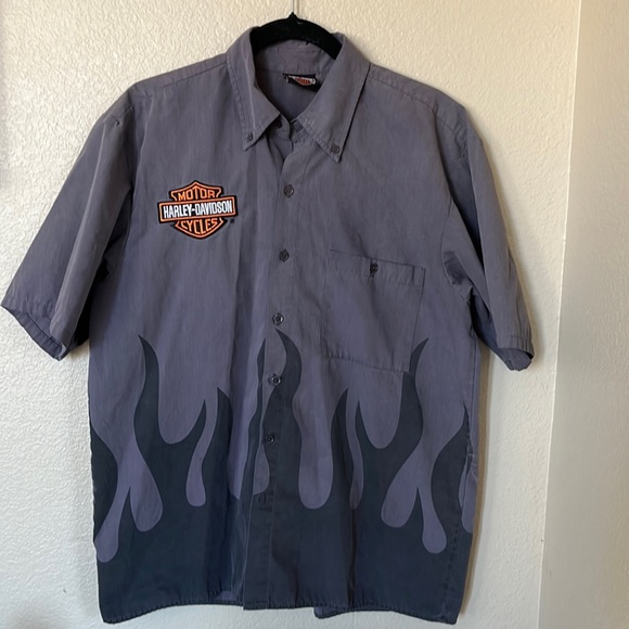 Harley-Davidson Other - Harley Davidson Grey Button vintage shirt - M